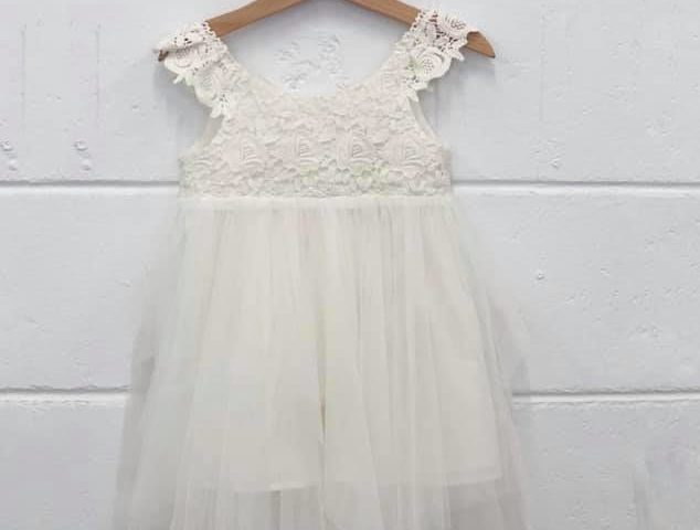 Aurora lace flower girl dress White $85
