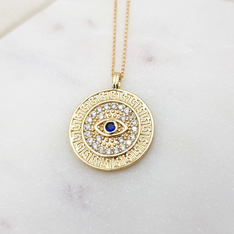 Chrysalini Mati Eye Greco necklace gold plated $25