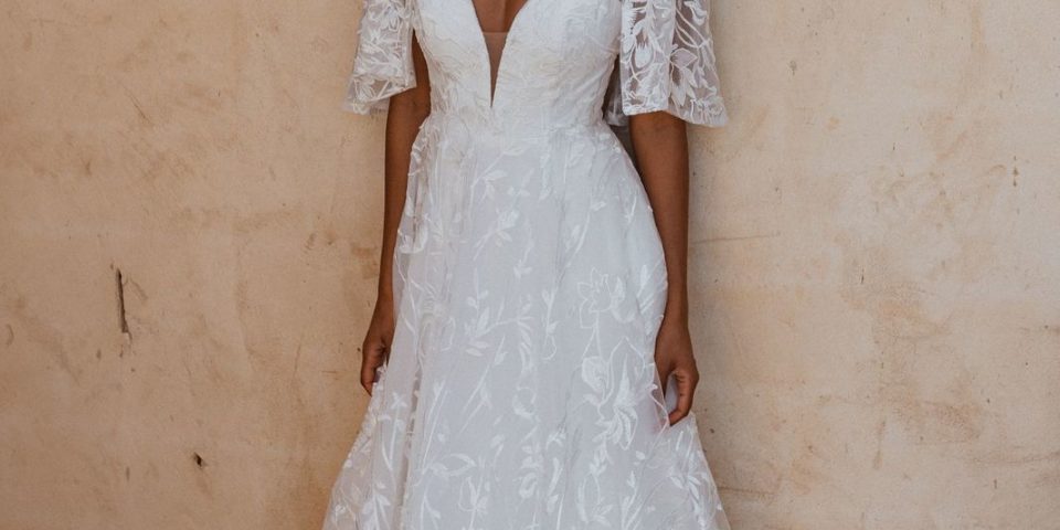 Tania Olsen TC365 Naples A-Line Cape Wedding Dress $930