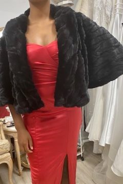 Miss Anne 13428 faux fur cape $89