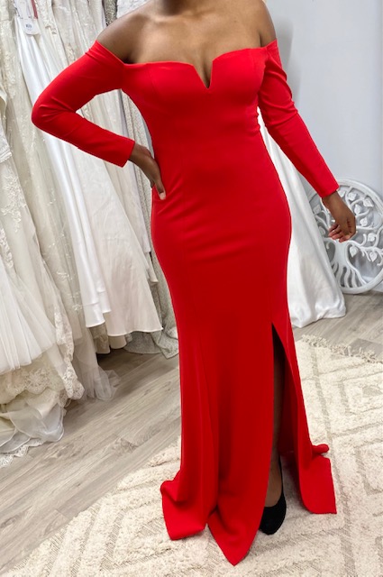 Miss Anne 218223 long sleeved long gown was $220    NOW $195